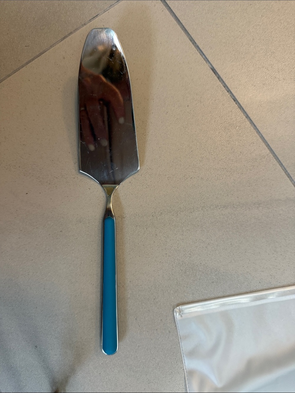 Mepra Blue-Handled Stainless Steel Pie Server